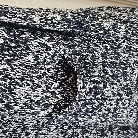 Abercrombie & Fitch Open Front Sweater Cardigan Navy White Cotton Blend Size S - Picture 4 of 9